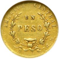 Costa Rica. 1 Peso, 1866-GW. NGC EF45 - 2