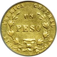 Costa Rica. 1 Peso, 1871-GW. PCGS AU55 - 2
