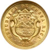Costa Rica. 5 Colones, 1899. NGC MS62 - 2