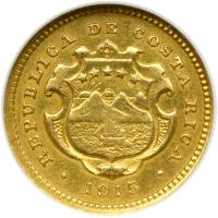 Costa Rica. 2 Colones, 1915. NGC AU58 - 2