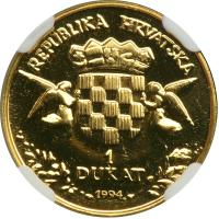Croatia. Ducat, 1994. NGC PF65 - 2