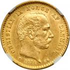 Denmark. 10 Kroner, 1874-HC CS. NGC AU58