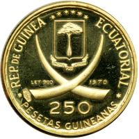 Equatorial Guinea. 250 Pesetas, 1970. PF - 2