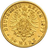 German States - Prussia. 20 Marks, 1877-B. VF - 2