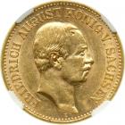 German States - Saxony. 20 Marks, 1905-E. NGC AU53