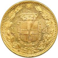 Italy. 20 Lire, 1882-R. AU-UNC - 2