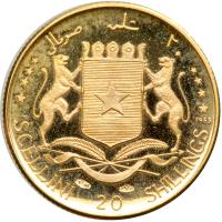 Somalia. 20 Shillings, 1965. PF - 2