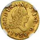 Spain. &frac12; Escudo, 1758-JB (Madrid). NGC VF25