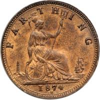 Great Britain. Farthing, 1874-H. UNC - 2