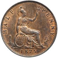 Great Britain. Halfpenny, 1875. UNC - 2