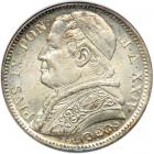 Italian States - Papal/Roman States. 2 Lire, 1869-R. ANACS MS65