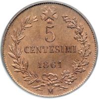 Italy. 5 Centesimi, 1861-M. PCGS MS65 - 2