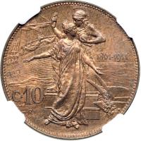 Italy. 10 Centesimi, 1911-R. NGC MS65 - 2