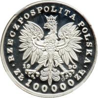 Poland. 100,000 Zlotych, 1990. NGC PF67 - 2