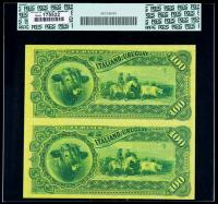 SCWPM# S215 20.9.1887 100 Pesos Remainders. Vertical Uncut Pair. PCGS Very Choice New 64 - 2