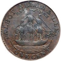 1794 Talbot Allum & Lee Cent with NEW YORK Breen-1032 Fuld-3. PCGS AU55 - 2