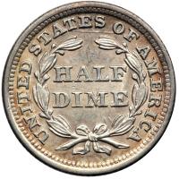 1843 Liberty Seated Half Dime. PCGS AU58 - 2