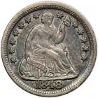 1848 Liberty Seated Half Dime. Large date. AU50