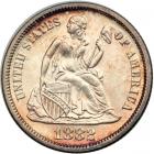 1882 Liberty Seated Dime. PCGS MS62