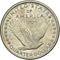 1917 Liberty Standing Quarter Dollar. Type 1. PCGS AU58 - 2