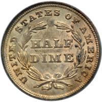 1837 Liberty Seated Half Dime. No stars, large date. PCGS MS64 - 2