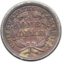 1844 Liberty Seated Dime. AU50 - 2