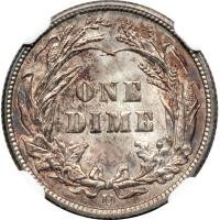 1907-D Barber Dime. NGC MS64 - 2