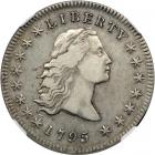 1795 Flowing Hair Dollar. 3 leaves beneath each wing. NGC EF45