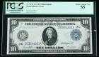 1914, $10 Federal Reserve Note. PCGS Choice About New 55