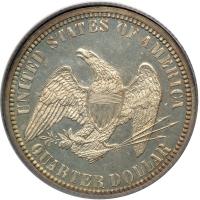 1864 Pattern Quarter Dollar. Silver, reeded edge. PCGS PF63 - 2