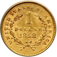 1852 $1 Gold Liberty. PCGS MS62 - 2