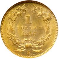 1856-S $1 Gold Indian. NGC MS63 - 2