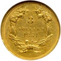 WITHDRAWN - 1854-O $3 Gold. NGC AU58 - 2