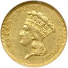 1854-O $3 Gold. NGC AU55