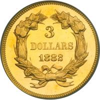 1882 $3 Gold. PCGS PF64 - 2