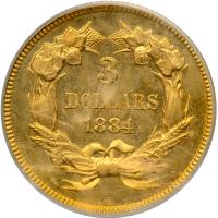 1884 $3 Gold. PCGS PF64 - 2