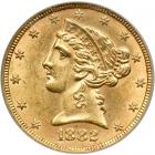 1882 $5 Liberty. PCGS MS62