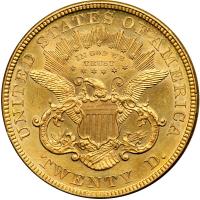 1876 $20 Liberty. NGC UNC - 2