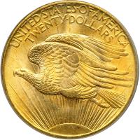 1908 $20 St. Gaudens. No motto. PCGS MS65 - 2