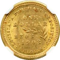 1903 Louisiana Purchase-McKinley Gold Dollar. NGC MS63 - 2