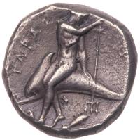 Calabria, Taras, c. 340-325 BC. AR Didrachm (or Nomos; 7.54 g) - 2