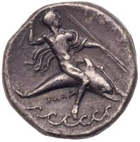 Calabria, Taras, c. 325-281 BC. AR Didrachm (or Nomos; 7.41 g) - 2