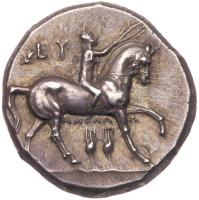 Calabria, Taras, c. 300-280 BC. AR Didrachm (or Nomos; 6.65 g)