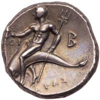 Calabria, Taras, c. 300-280 BC. AR Didrachm (or Nomos; 6.65 g) - 2