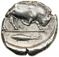 Lucania, Thourioi, c. 425-400 BC. AR Didrachm (or Nomos; 7.91 g). AEF - 2