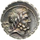 Q. Antonius Balbus, moneyer. AR Serrated Denarius minted at Rome, c. 83-82 BC. EF
