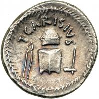 T. Carisius, moneyer. AR Denarius minted at Rome, c. 46 BC. EF - 2