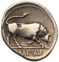 Augustus, 27 BC - AD 14. AR Denarius minted at Lugdunum, 11-10 BC - 2