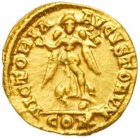 Theodosius I, AD 379-395. Gold Tremissis (1.36 g) minted at Mediolanum (Milan, Italy), AD 383-388 - 2