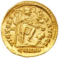 Arcadius, AD 383-408. Gold Solidus (4.46 g) minted at Mediolanum (Milan, Italy), AD 394-395 - 2